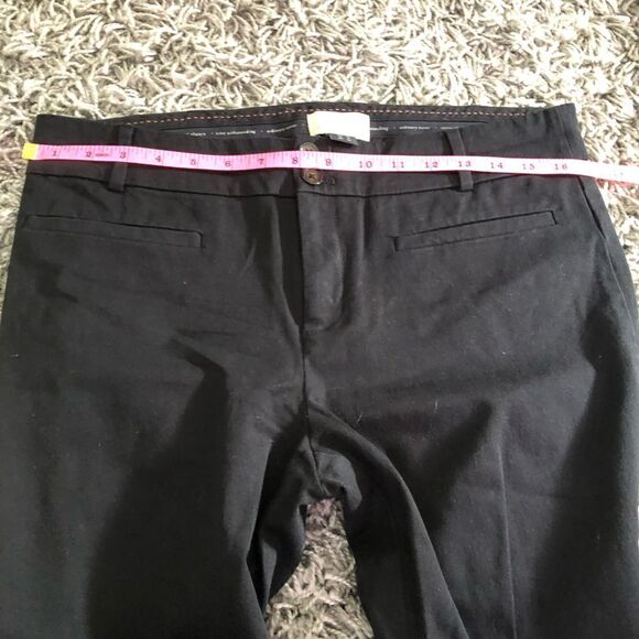 Anthropologie the Essential Slim Trousers Black 10 - Picture 6 of 9